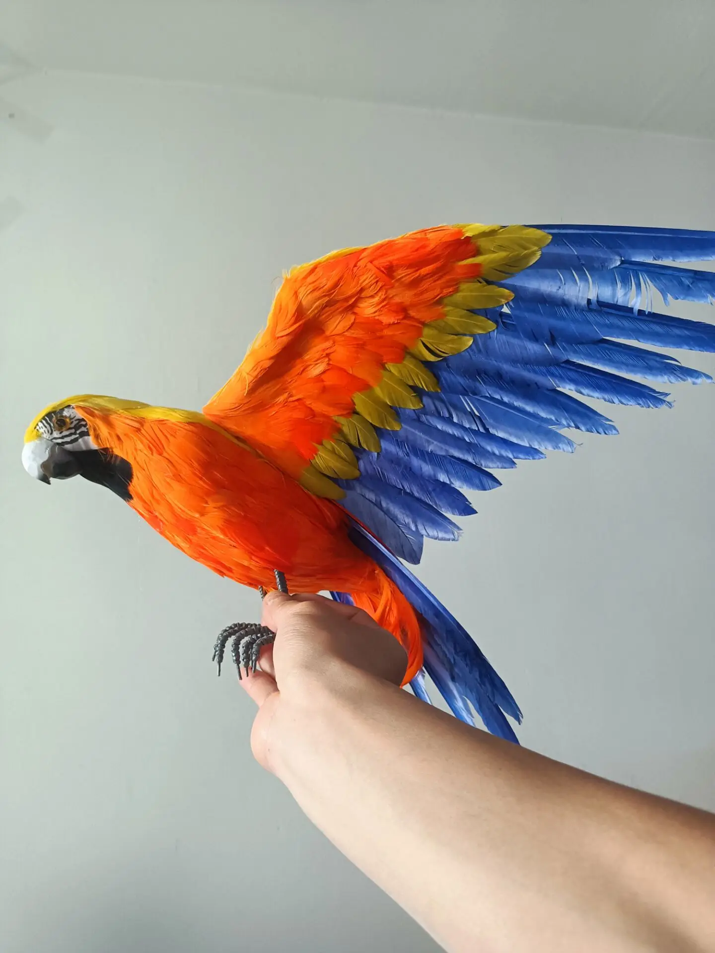 big simulation foam&feather wings orange parrot model garden home decoration gift about 45x60cm p2697