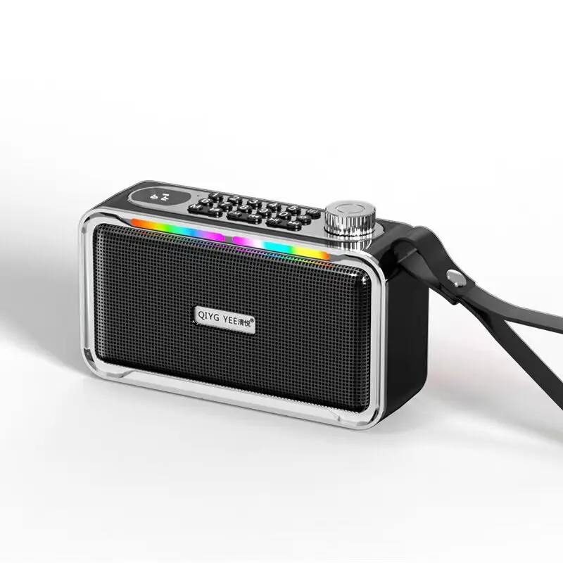 

Портативная Bluetooth-колонка с RGB-подсветкой, беспроводной саундбар, FM-радио и функция записи, аккумулятор 2000 мАч для вечеринок/рабочего стола