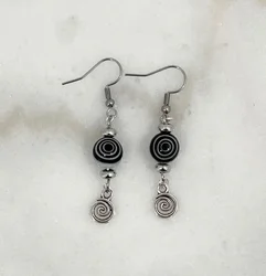Whirlpool acubi style fashion network fashion 2000s gift alternative handmade fairy Berra Swan pendant earrings