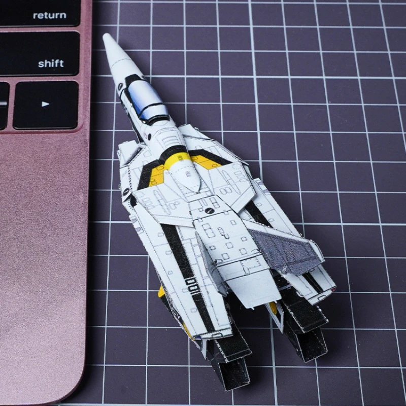 VF-1S Deformation Fighter 3d Metal Puzzle Glue-free DIY Manual Assembly Model Kits Jigsaw Puzzle Toys Creative Gifts Decoration