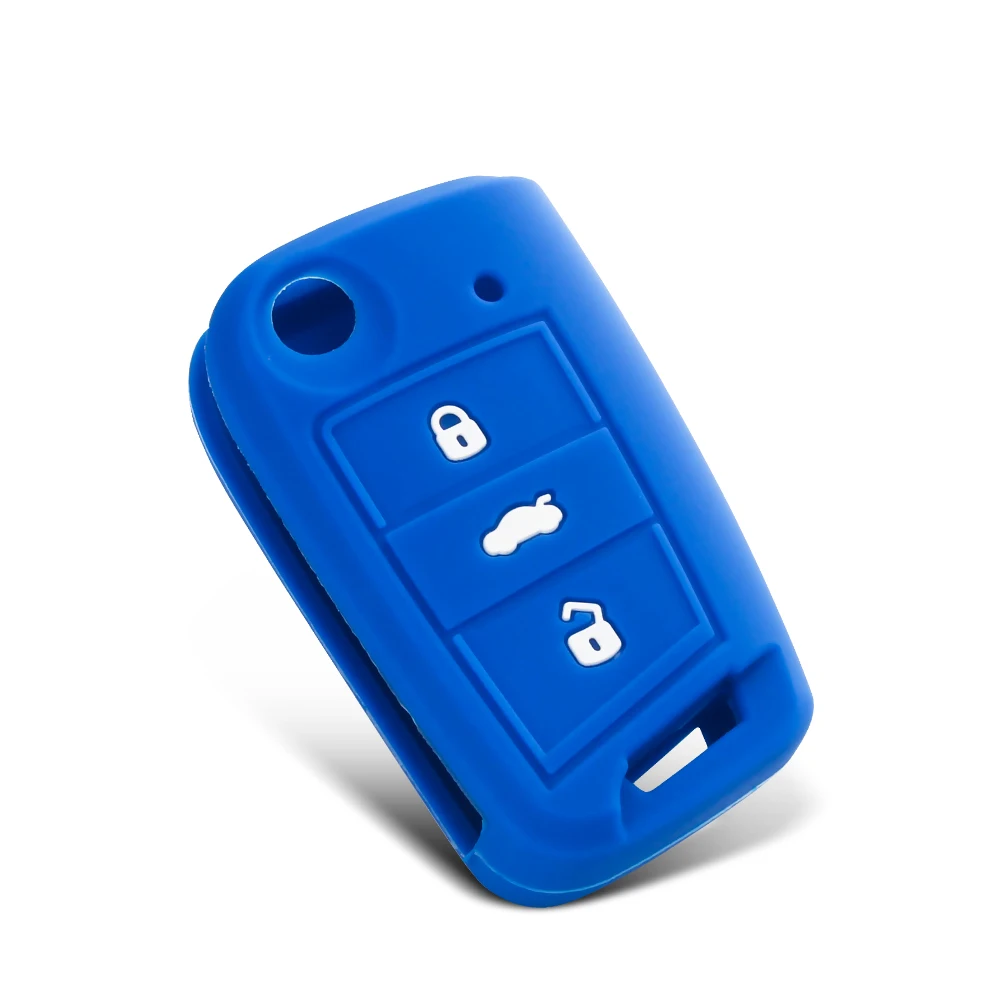 KEYYOU Silicone Key Case Key Cover For Volkswagen VW Golf MK7 Tiguan For Skoda Octavia For Seat Leon Ibiza Octavia A7