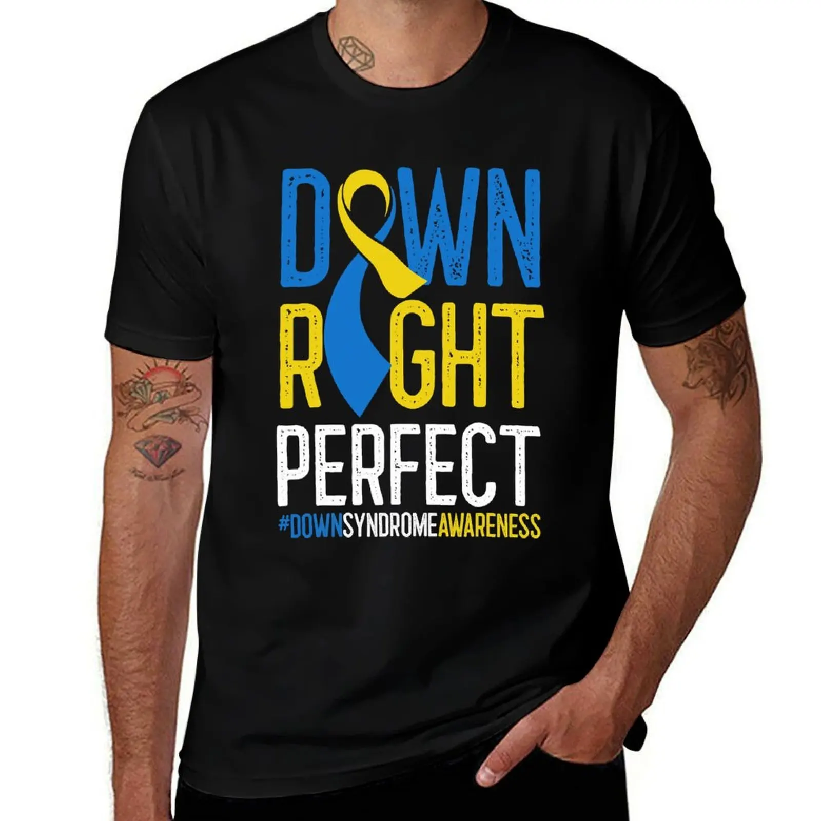 Down Right Perfect Down Syndrome Awareness T21 T-Shirt Summer Festival T-Shirt