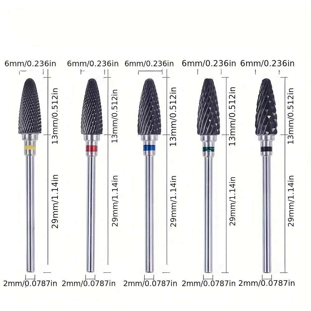 1or5pcs أسود السيراميك مسمار لقمة ثقب 3/32 ''آمنة ومهنية تنظيف الأظافر تلميع رئيس لإزالة الكالس والجلد الميت #4