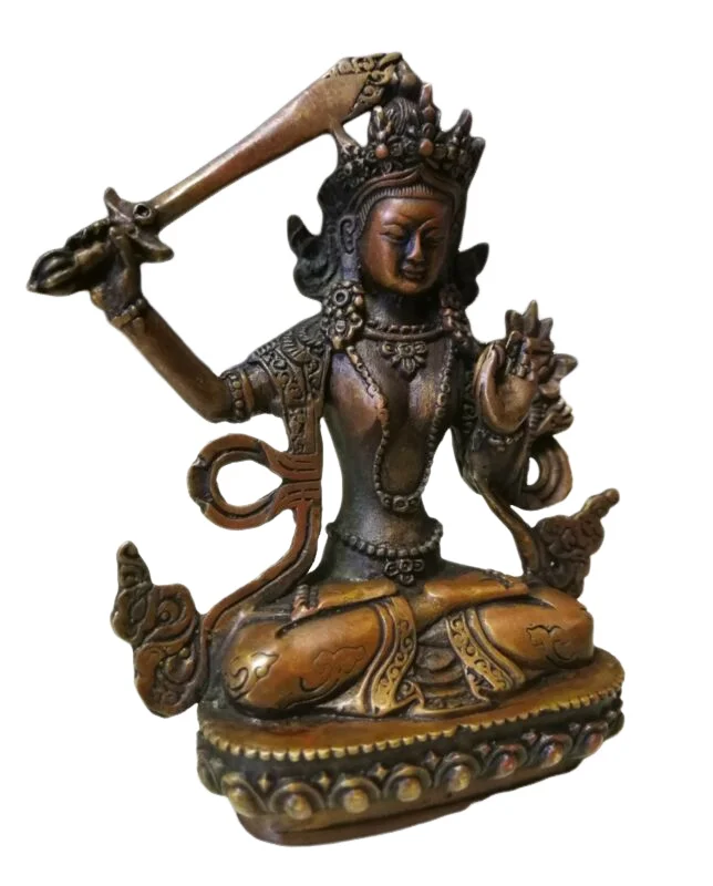 

Old Tibetan Buddhism Bronze Kwan-yin Buddha Manjushri Statue
