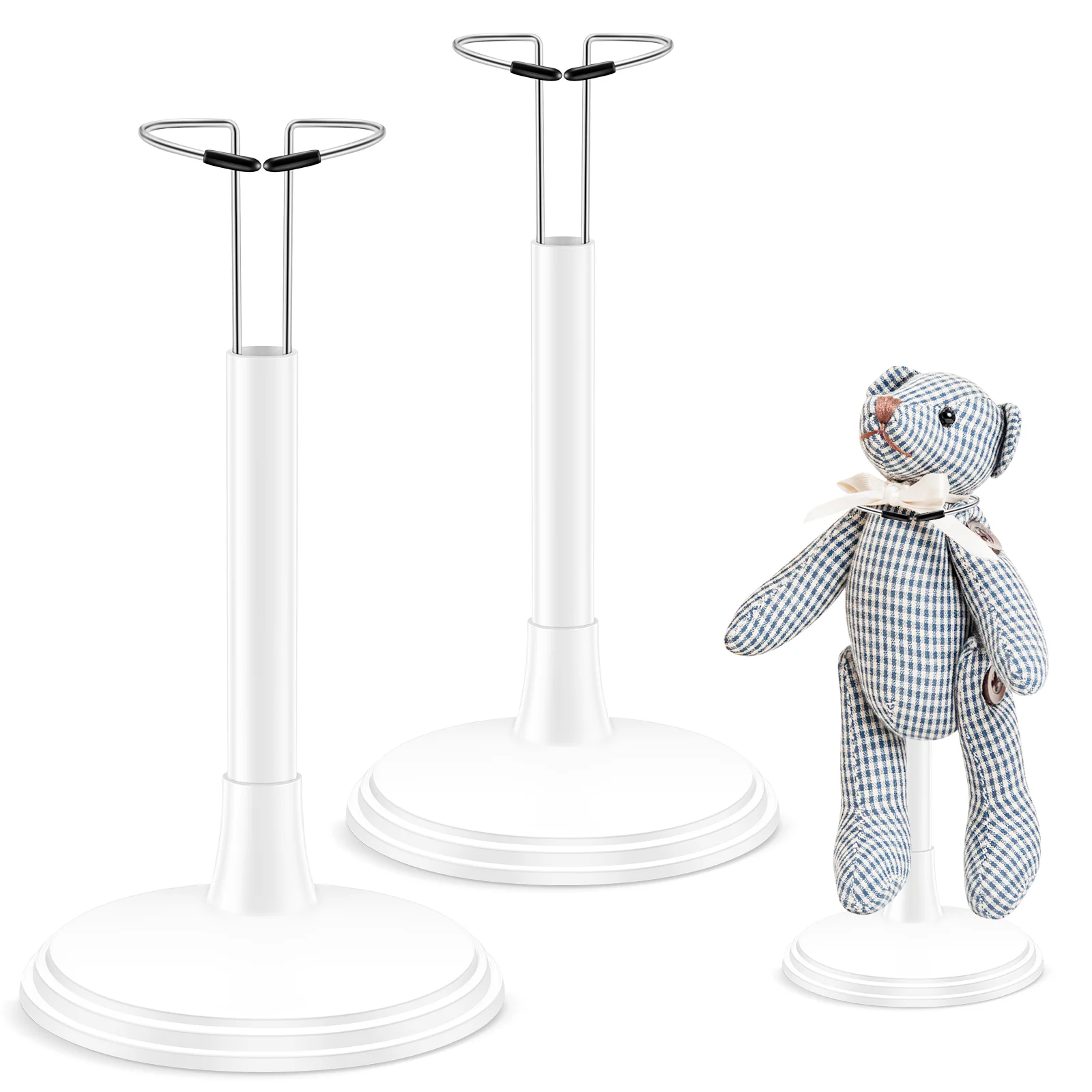 

2 Pcs Support Stand Figurine Display Shelf Stands Plush Toy White Rack Hangers