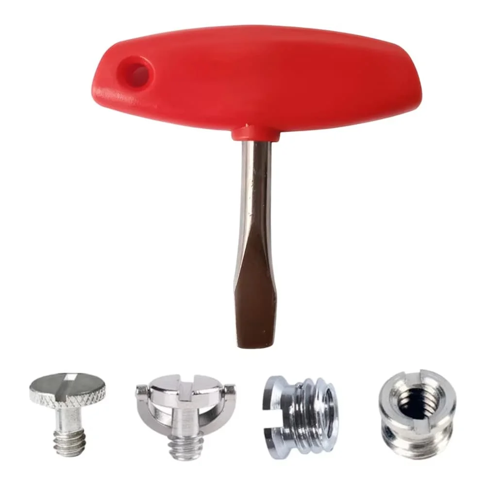 /T /Handle /Flat Head Screwdriver High Carbon Steel For Quick Release Plate And Tripod Monopod Camera Repair Tool Blue Red