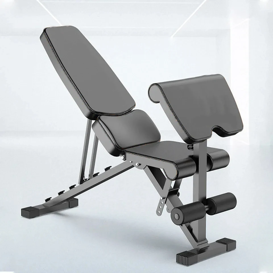 Exercise Trainer Multifunction Commercial Adjustable Workout Black Gym Weight Bench Leg Curl Weight Bench For All Body Exercise