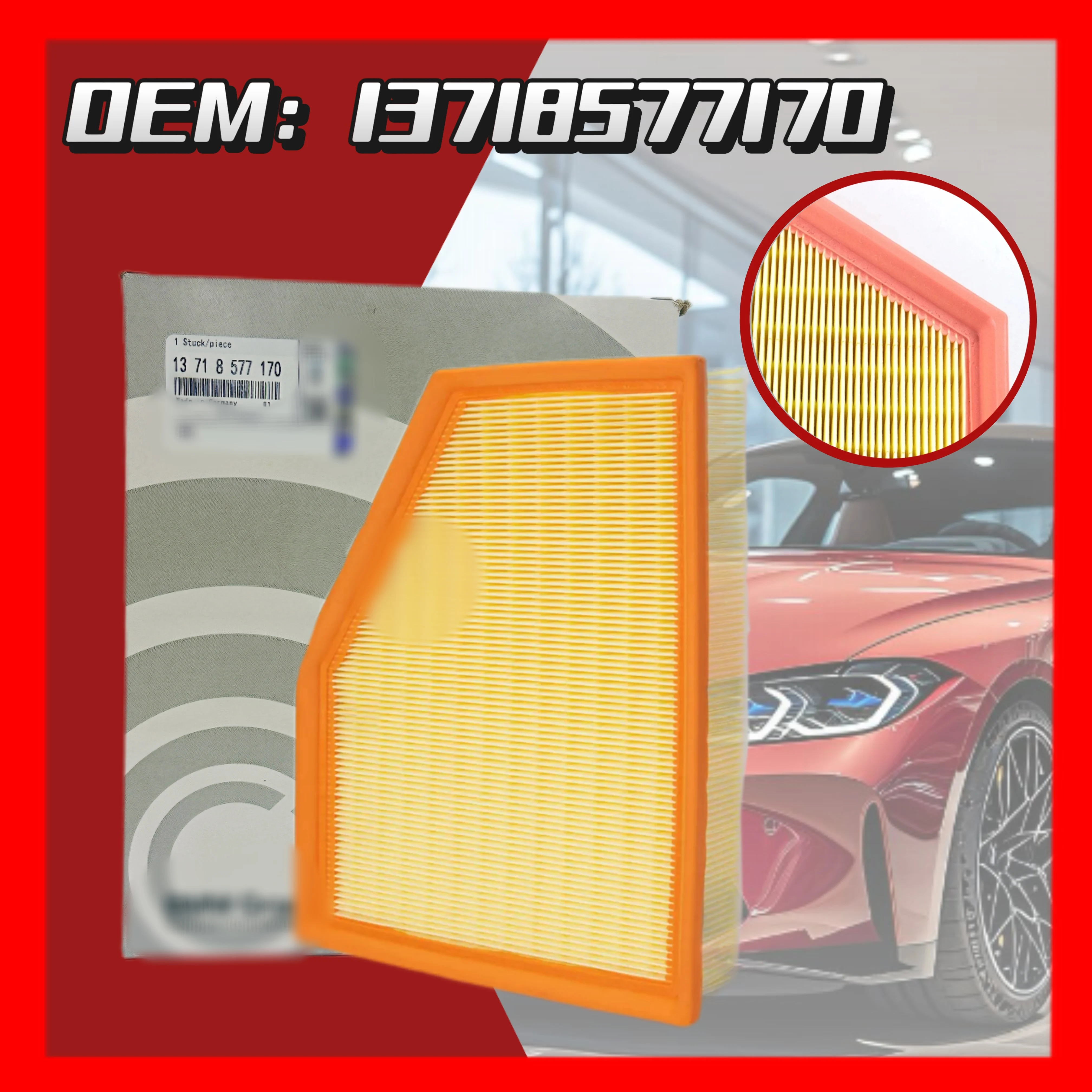 

Car Air Filter Cleaner Element 13718577170 For BMW G01 G02 G05 G11 G12 G30 X3 X4 X5 X6 520d 530i 725 730 Engine High Flow Intake