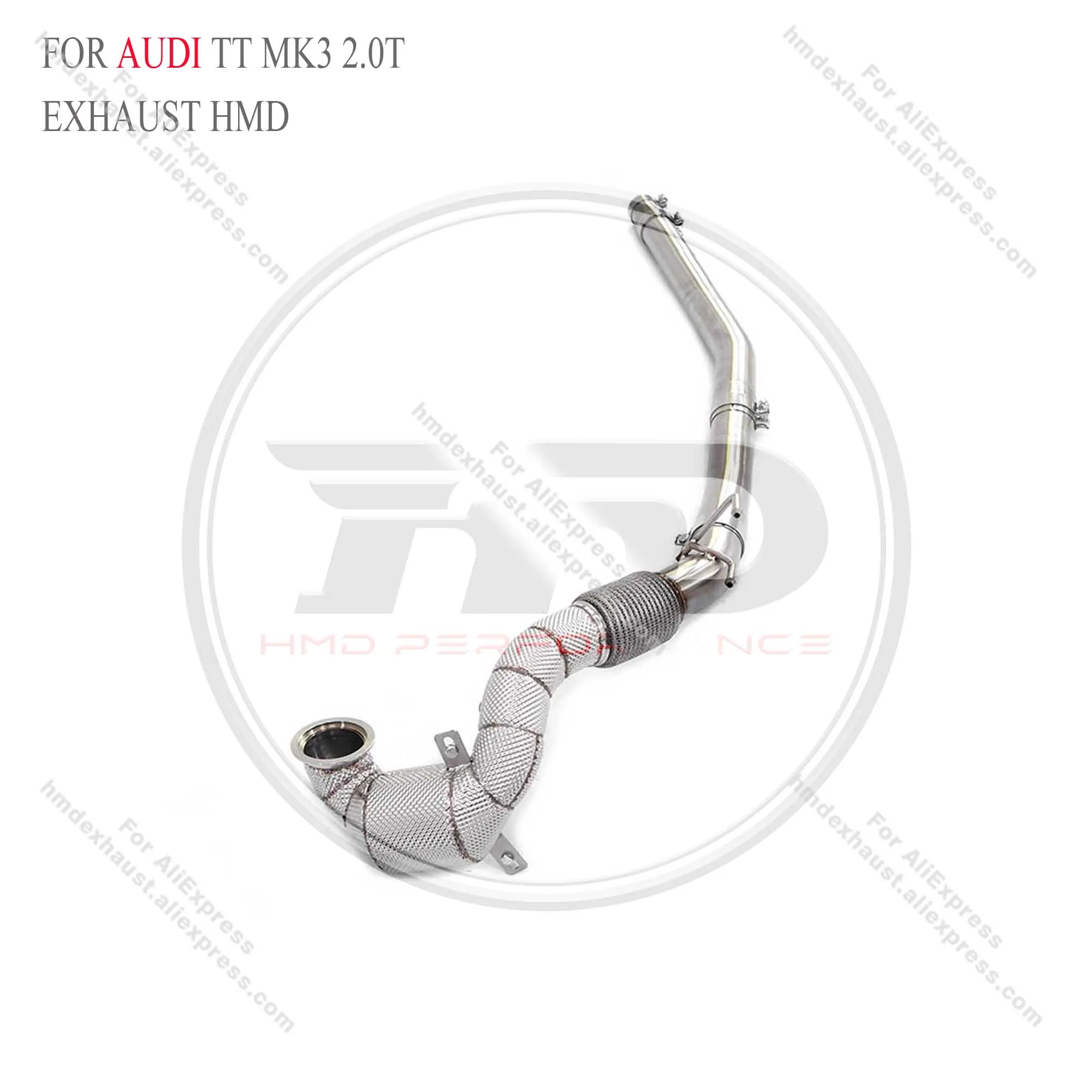 

HMD Exhaust System High Flow Performance Downpipe for AUDI TT MK3 2.0T 4WD With Heat Shield