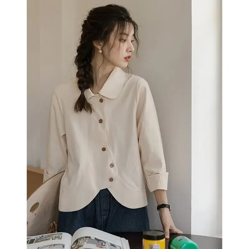 QWEEK Japanese Y2k Fashion Woman Blouse 2023 Vintage Harajuku Long Sleeve Shirt Cute Asymmetrical Top Korean Review Many Clothes