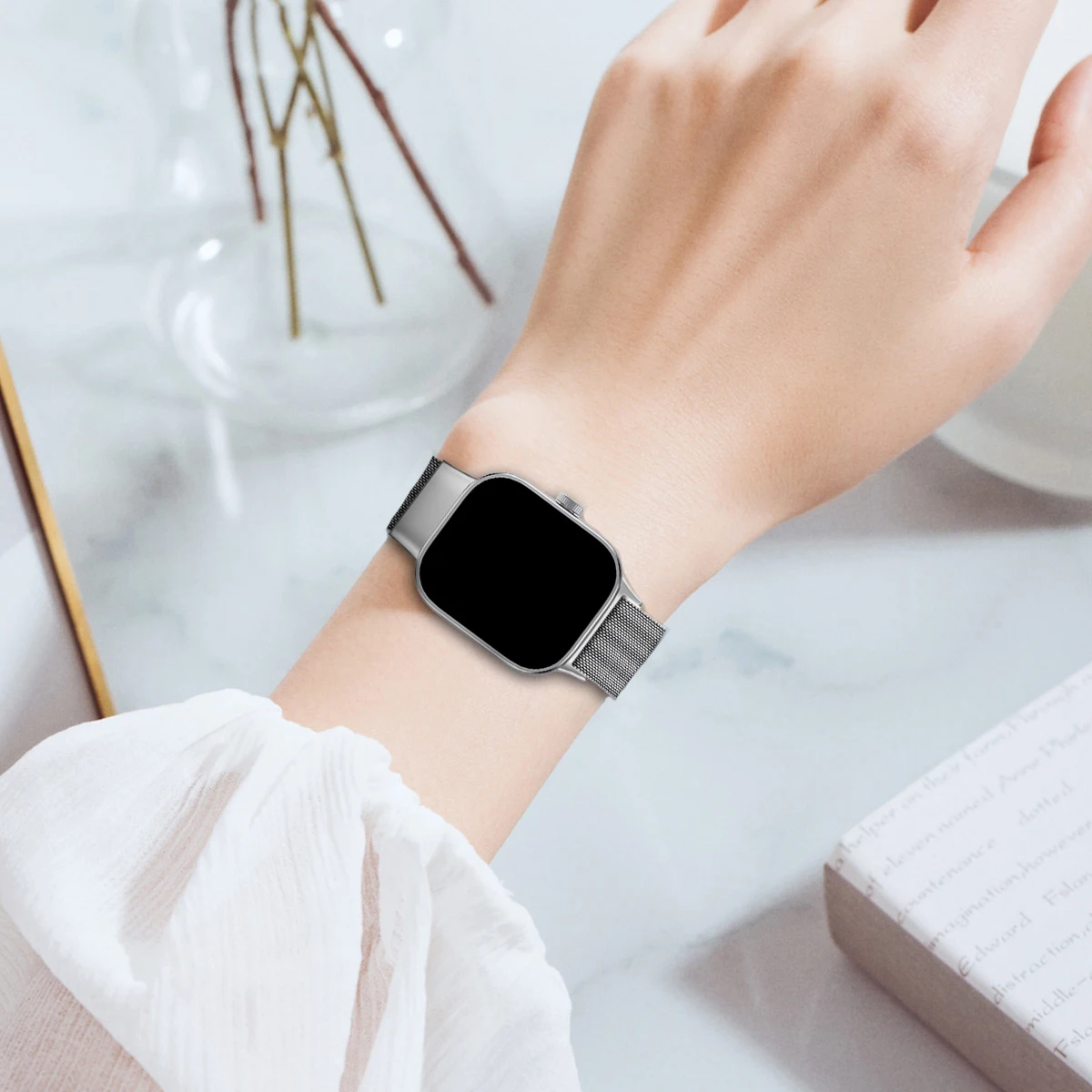 Magnetic Loop Strap For Xiaomi Redmi watch 4,Metal Wristband Smartwatch Bracelet For Xiaomi band 8 pro Replacement Metal Strap image 6
