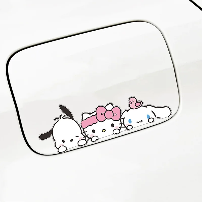 Sanrio-gato bonito adesivo para janela do carro, auto decalque, acessórios, Cinnamoroll, adesivo