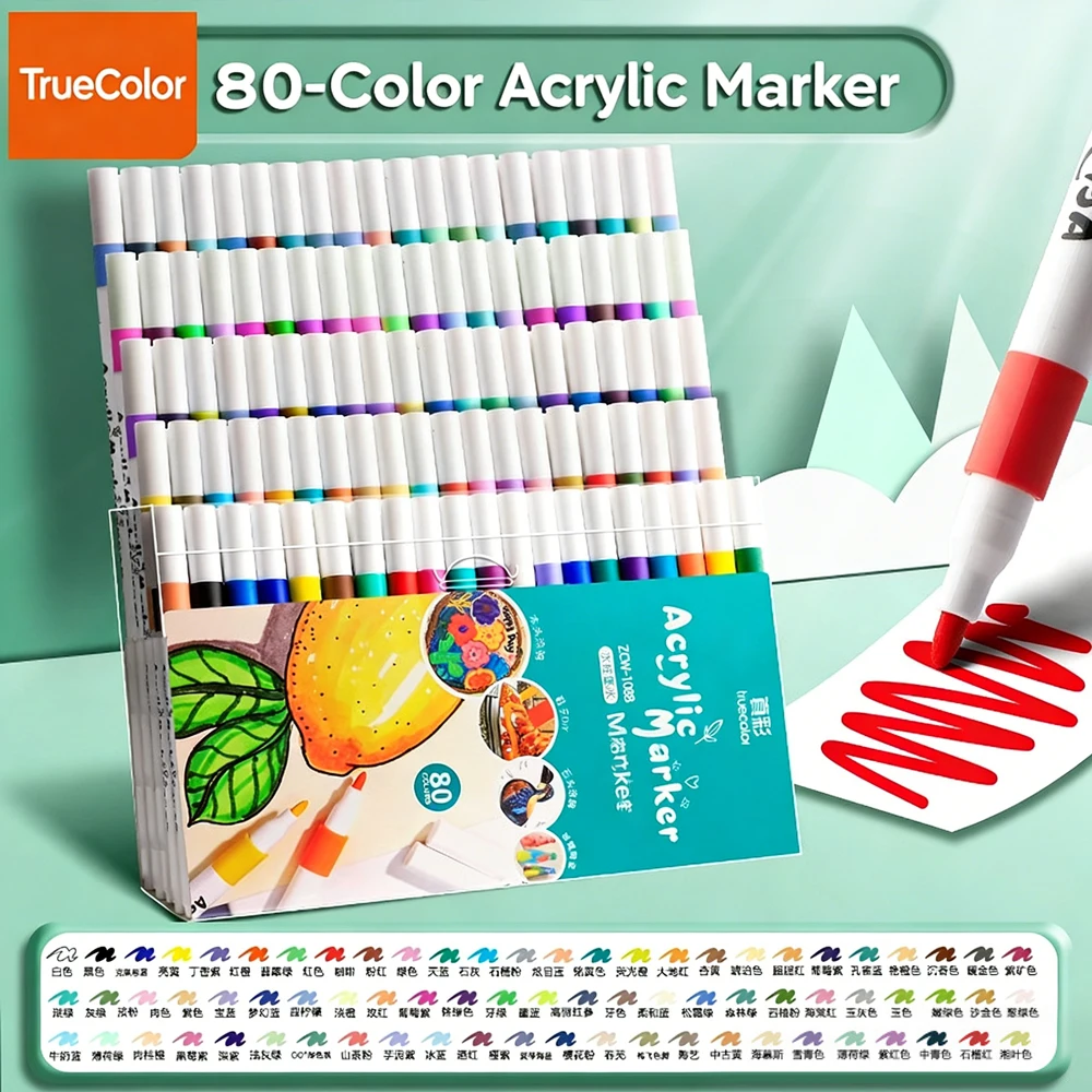 أقلام تحديد أكريليك فرش ألوان غير شفافة وقابلة للتكديس أقلام ألوان مائية خاصة على شكل عمود مثلث لطلاء الأطفال #6