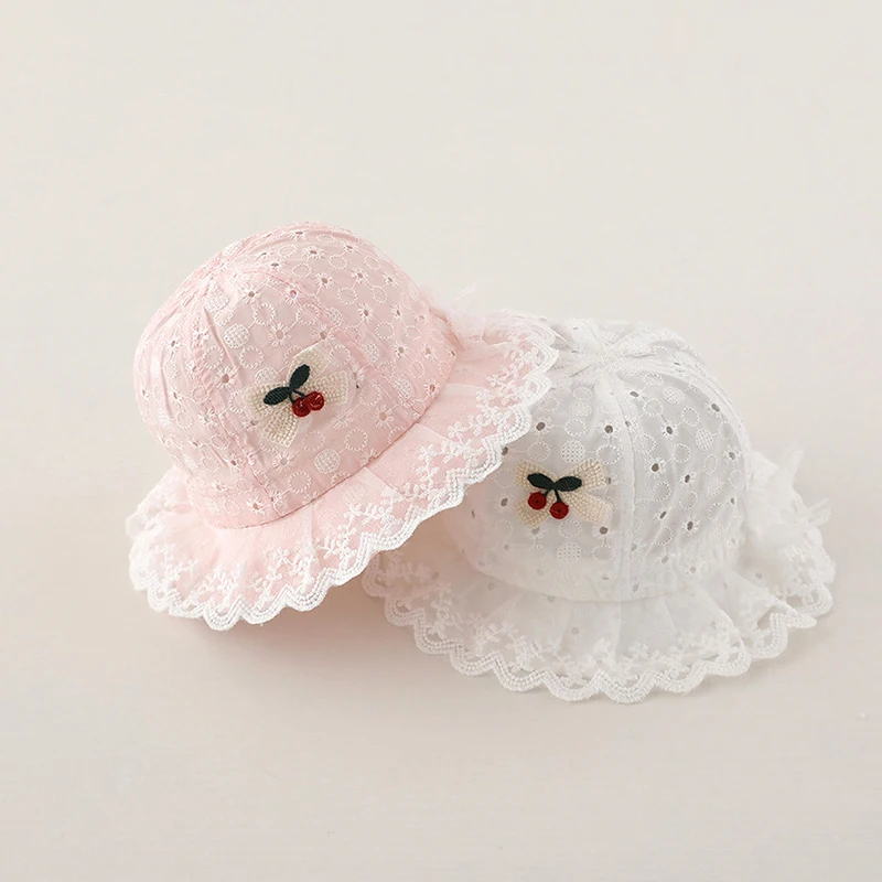 

Cute Lace Ruffle Baby Bucket Hat Summer Mesh Baby Boys Girls Sun Hat Toddler Kids Fisherman Hat