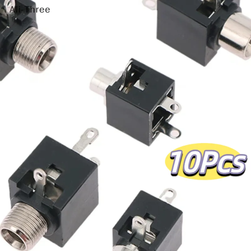 10PCS 2.5/3.5mm PJ301 Female Audio Connector 3 Pin DIP Headphone Jack Socket Mono Channel PJ-301M PJ301M PJ-201