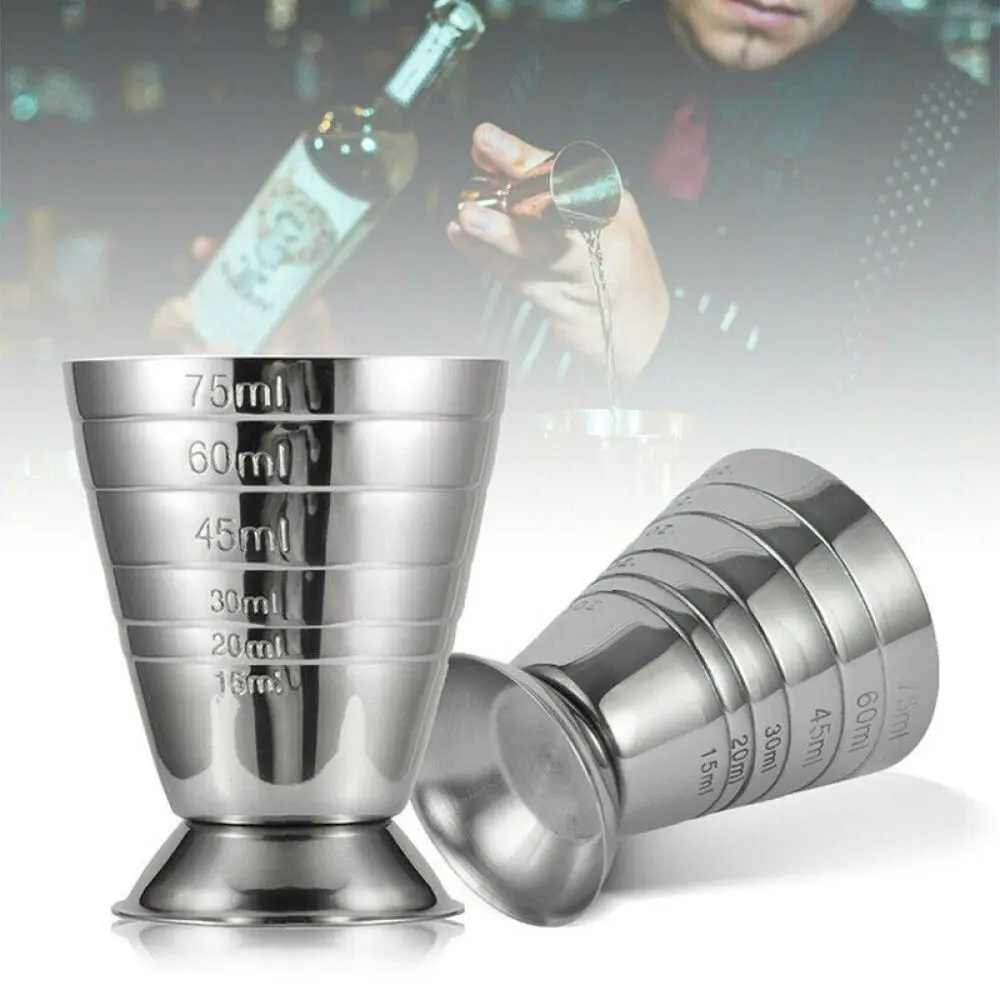 75ML Mixing Measuring Cup Primary Color Stainless Steel Measure Cup Brand New Cocktail Beaker for Bar