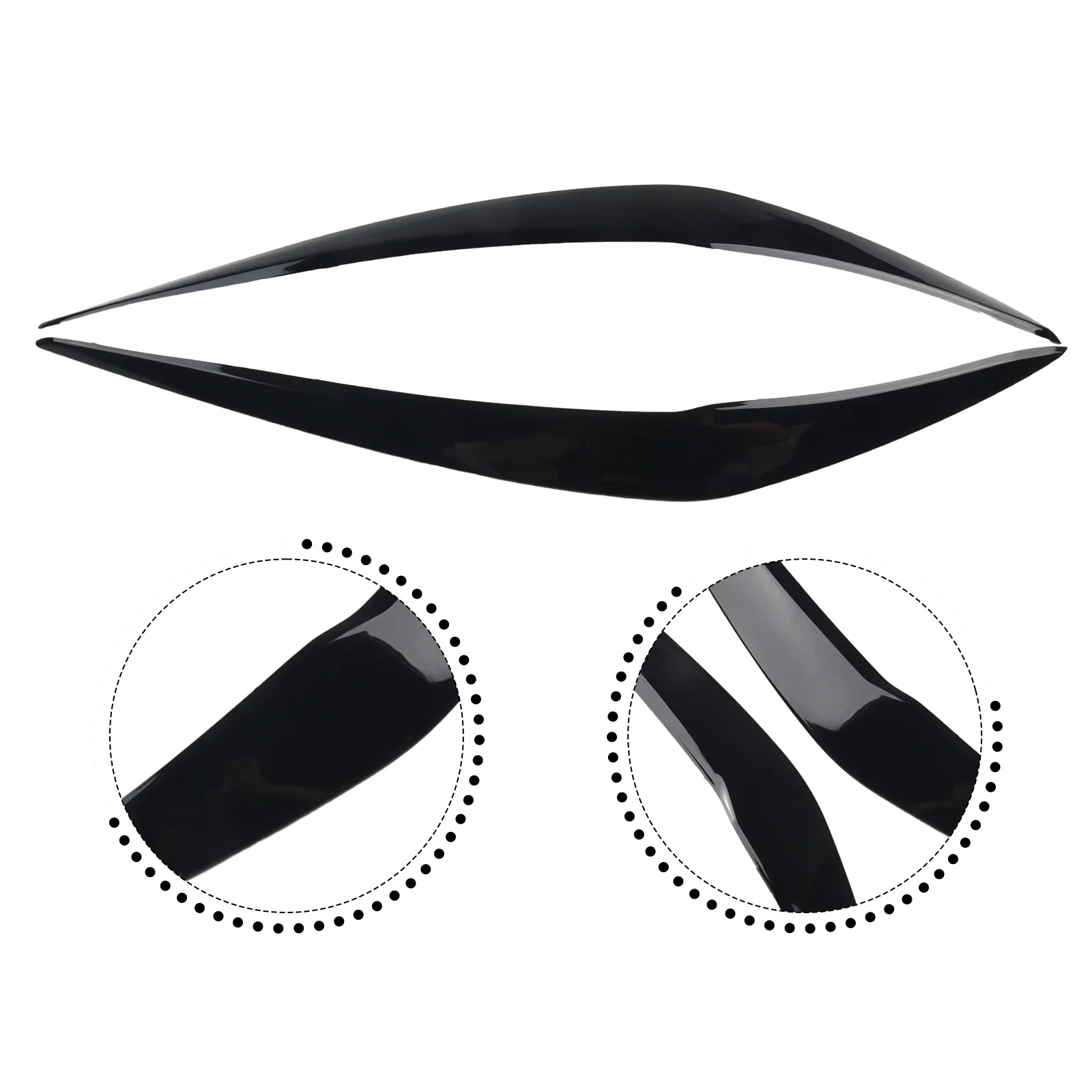 2Pcs Headlight Cover Eyelid Gloss Black Eyebrow For BMW F20 LCI 2015-2019 Black ABS Direct Replacement Factory M-Sport Bumper