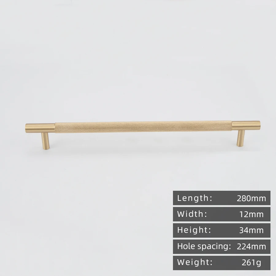 KEDLO Massief messing knoopgreep 500mm lange handgreep keukenkast Europese stijl licht luxe geborsteld messing gouden handgreep