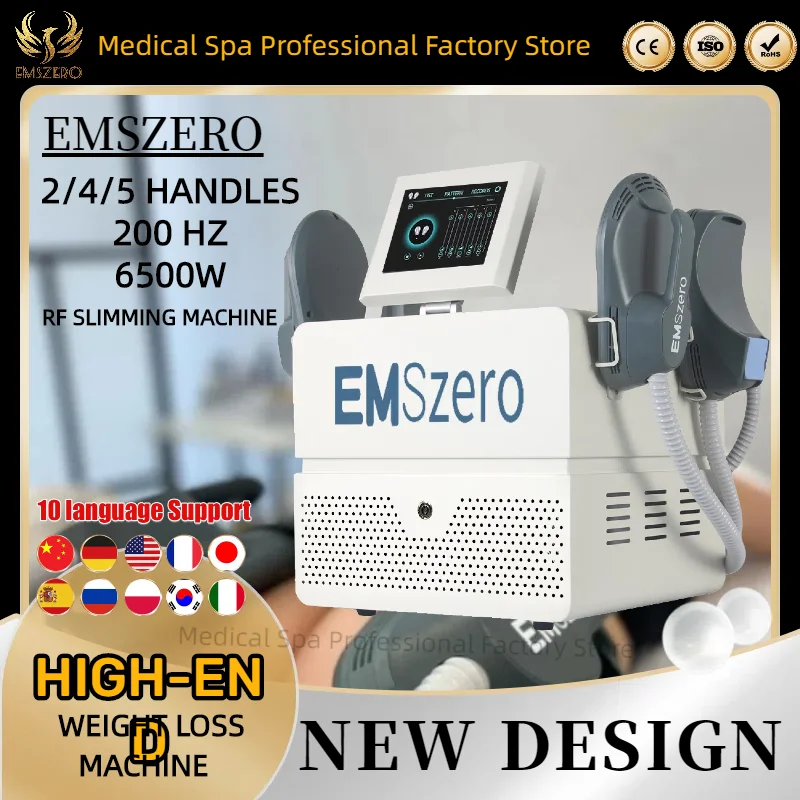 Mesin EMSZERO NEO HI-EMT RF EMS Stimulator otot elektromagnetik 2024 Sculp profesional 6500w 5 pegangan korset pinggul