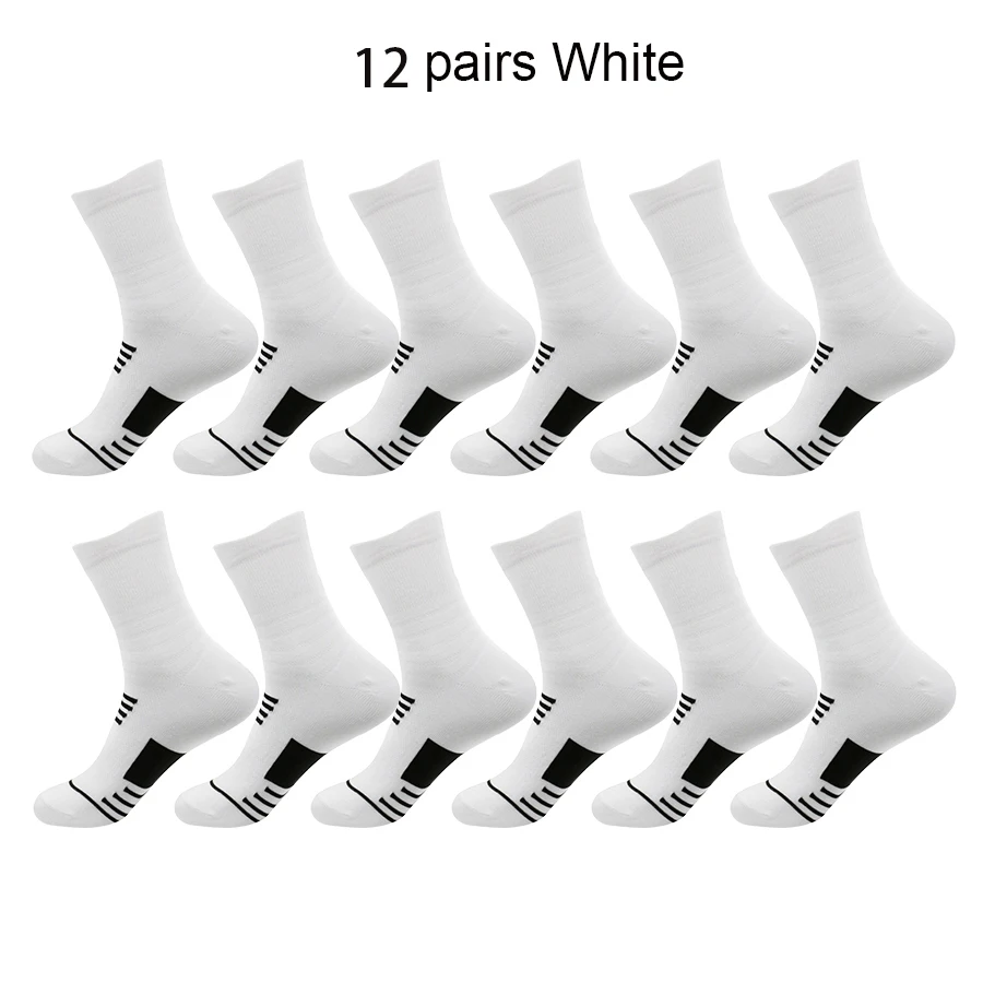 12 Pairs High Quality Men\'s Socks Casual Breathable Cotton Man Run Sports Socks Summer Basketball Socks Plus Size EUR38-45