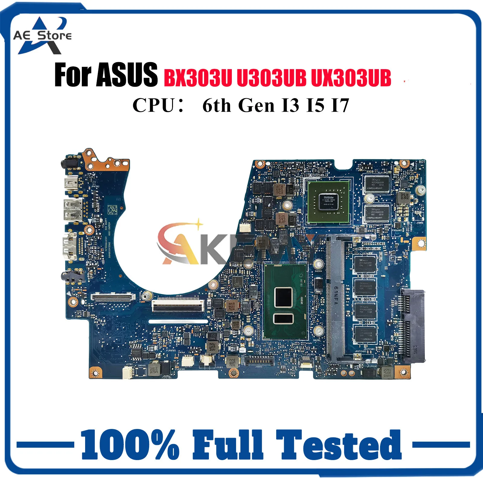 

UX303UB Laptop Motherboard For ASUS ZenBook U303UB UX303U U303UA UX303UB BX303U U3000 Mainboard With I3 I5 I7 CPU 100% tests OK