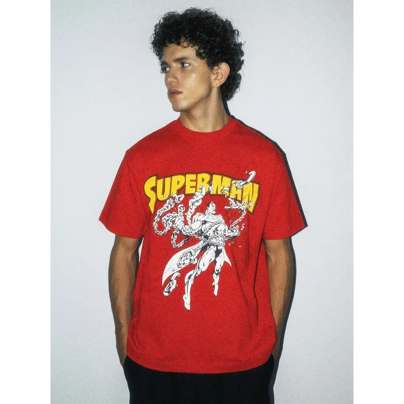 

[SUPERMAN Collaboration] 3D Printed Superman Comic Short Sleeved Street Breathable Quick Drying Casual