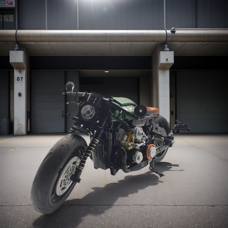 

1:8 наборы строительных блоков для мотоциклов в стиле ретро, городское кафе, гонщик, мотоциклетные технические блоки, игрушки, рождественские подарки для детей, мальчиков и взрослых