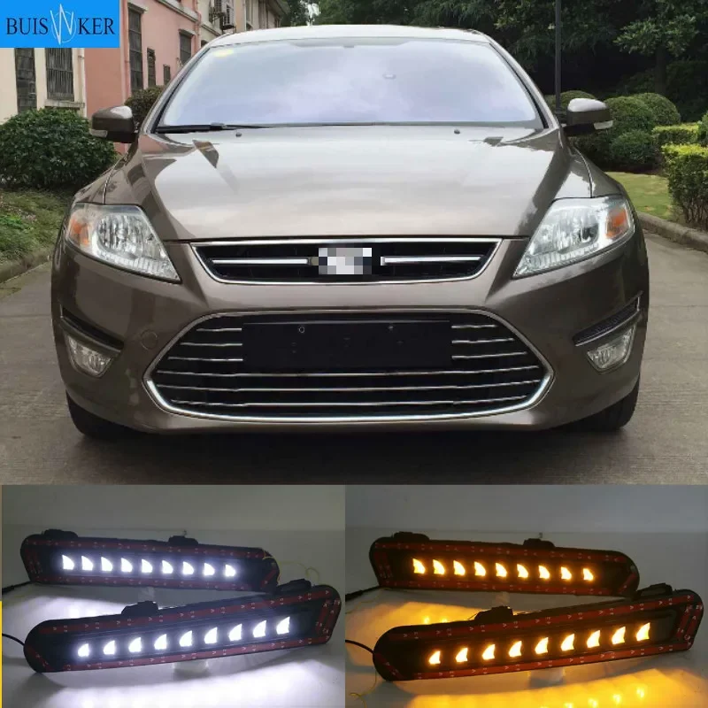 

1Set For Ford Mondeo 2011 2012 2013 12V ABS DRL Daytime Running Lights Car LED With Fog Head Lamp Cover Car-Styling