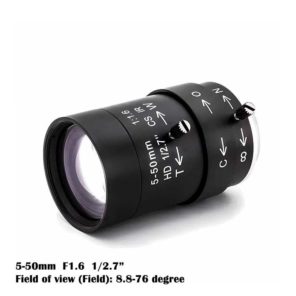 Lente zoom de montagem CS 2.8–12 /5–50 /50–100 mm Lente varifocal de íris manual para visão de máquina industrial ou câmeras de vigilância CCTV