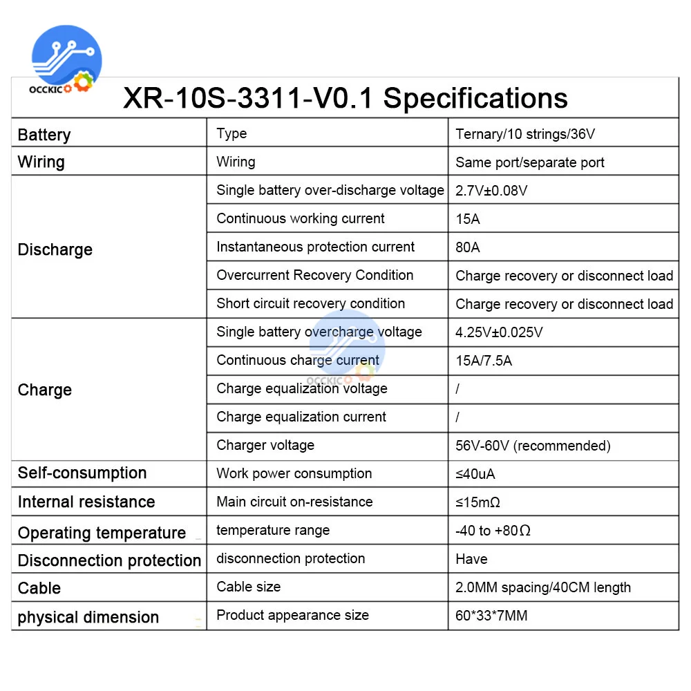 BMS 10S 36V 15A Li-ion Lipolymer 18650 zabezpieczenie przed zwarciem baterii wspólny Port dla Ebike Escooter