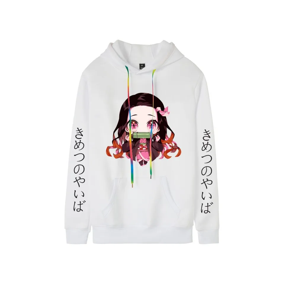 Anime Character Impressions Demon Slayer Women's Clothing Fashionable Sports and Casual Hoodies Streetwear Style