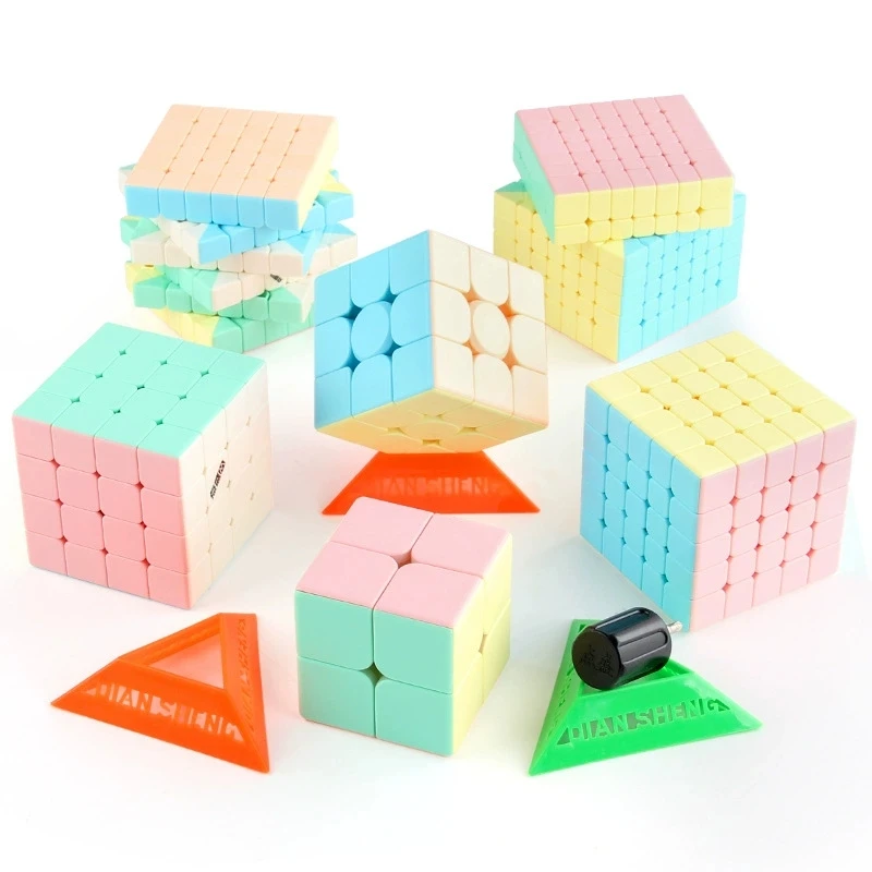 DianSheng Solar'M Magic Cube Macaron Stickerless Magic Cube 5x5 4x4 3x3 2x2 Professional Speed Puzzle Kids Toys Gift Cubo Magico