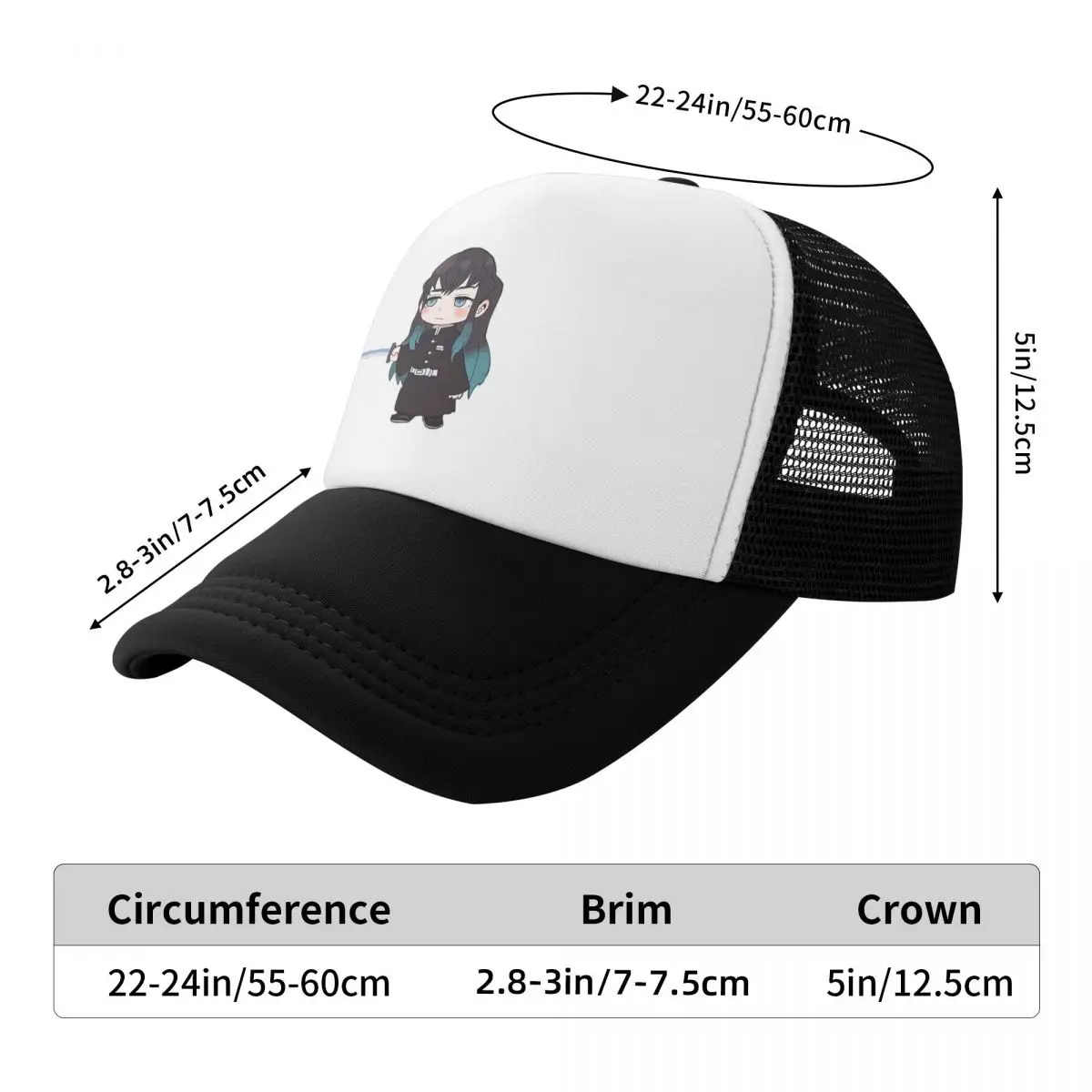 Muichiro Tokito Cap Fashion Casual Mesh Baseball Caps Adjustable Hat Hip Hop Summer Unisex Baseball Hats Polychromatic