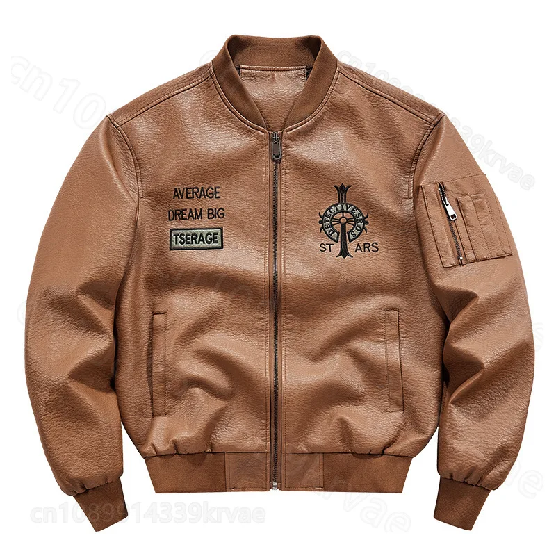 

New men's PU jacket youth handsome large size locomotive jacket leather men's motorcycle jacket men