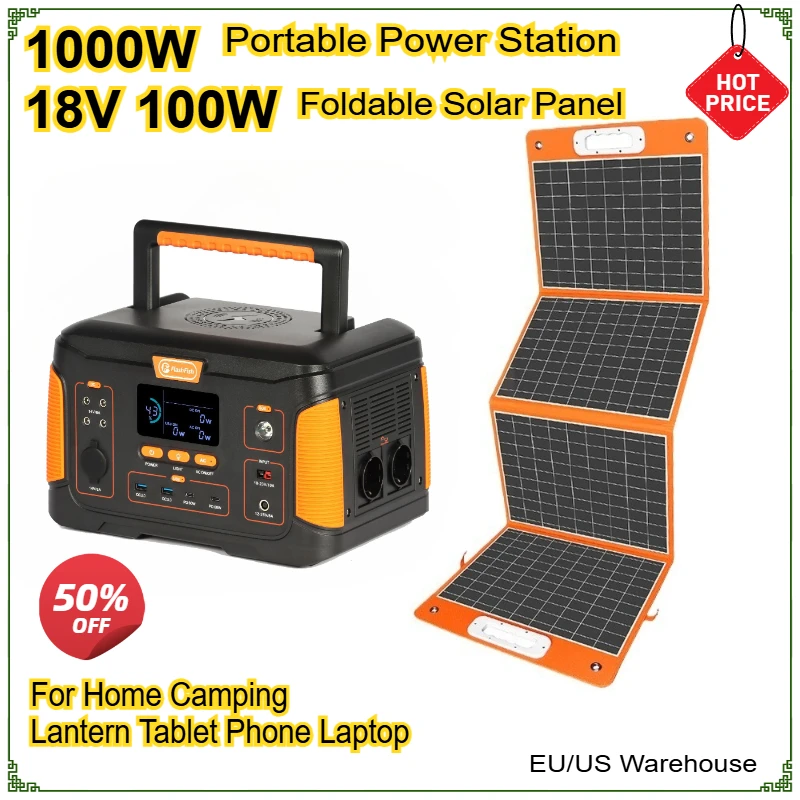 Batería de generador Solar de central eléctrica portátil, 932,4Wh, 1000W, con Panel Solar, Kit completo de 100W para el hogar, Camping, EV, RV, viaje