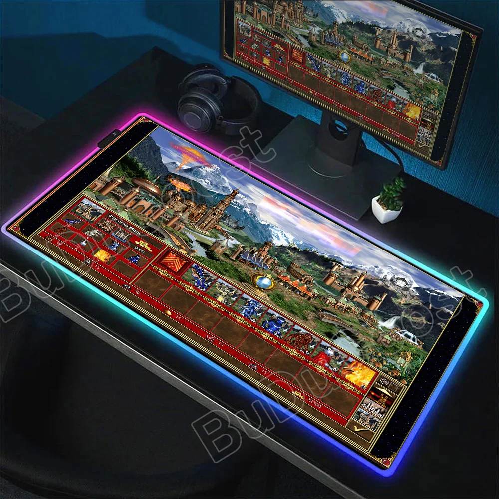 

RGB Pc Gamer Computer Accessories Mouse Pad Heroes of Might and Magic 3 Mouse Mats Rug Gaming Laptop Keyboard Desk Mat Mousepads