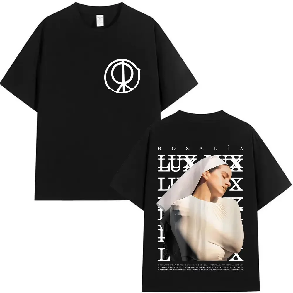 

Rapper Singer Rosalia Lux Tour Album Merch T Shirts Men Women Fashion Harajuku Cotton Hip Hop Short Sleeve Female Male Clothing
