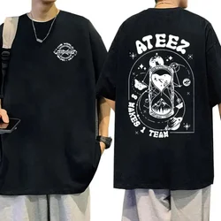 Ateez Album The World Ep Fin Will Tour Graphic T Shirts Men Women Trend Hip Hop T-shirt High Street Fashion Oversized T-shirts