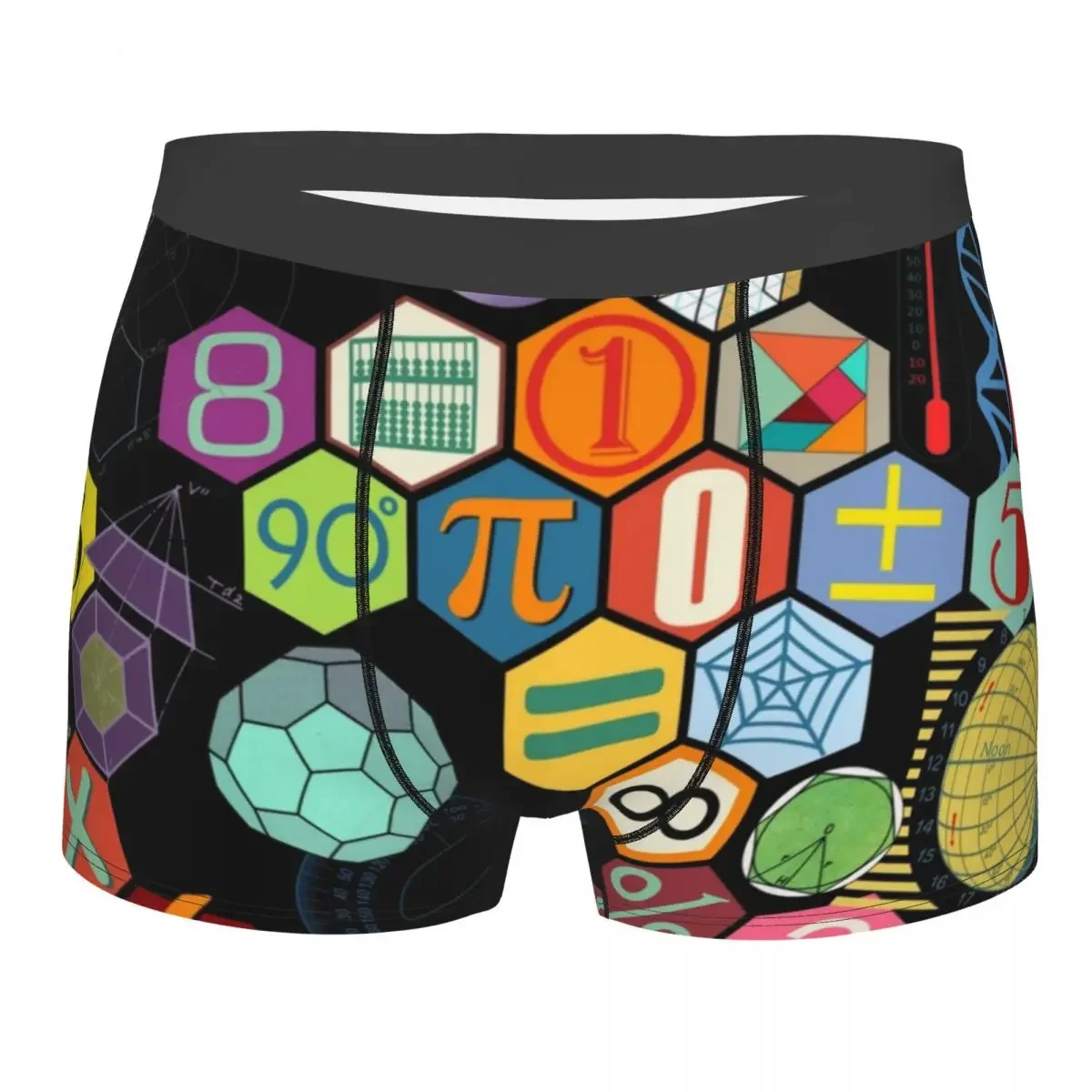 Male Novelty Math Symbol Underwear Science Mathematics Teacher Gift Boxer Briefs Stretch Shorts Panties Underpants