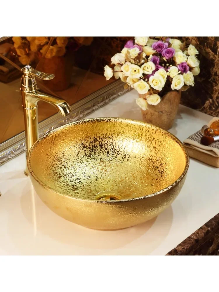 *Ceramic gold counter basin bathroom washbasin bathroom sink  basin