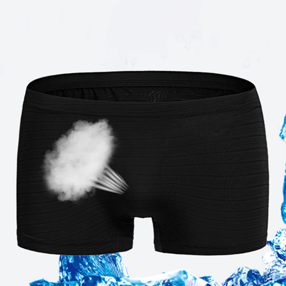 Boxers Men Ice Silk Underwear Sexy Seamless Breathable Boxers Shorts Panties U-shaped Briefs Underpants Lingerie Slip Homme