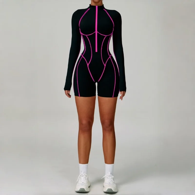 

Женская одежда для йоги телесного цвета, облегающая красивая повседневная одежда сзади, спортивный комбинезон высокой интенсивности для бега и фитнеса на открытом воздухе