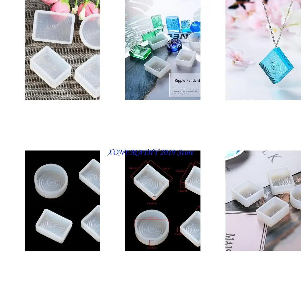 

F42F 4PCS DIY WATER RIPPLE прозрачные силиконовые плесени водяные подвесные подвесные формы