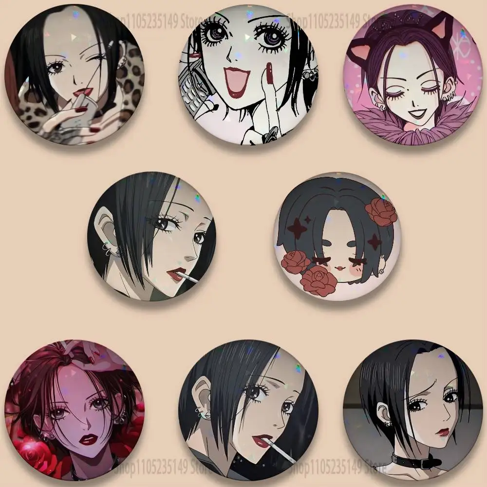 N-Nana Osaki Ai 58mm Cartoon Badge Stage Brooches on Backpack Clothes Handmade Round Enamel Pins for Jewelry Gift Bag Accessory