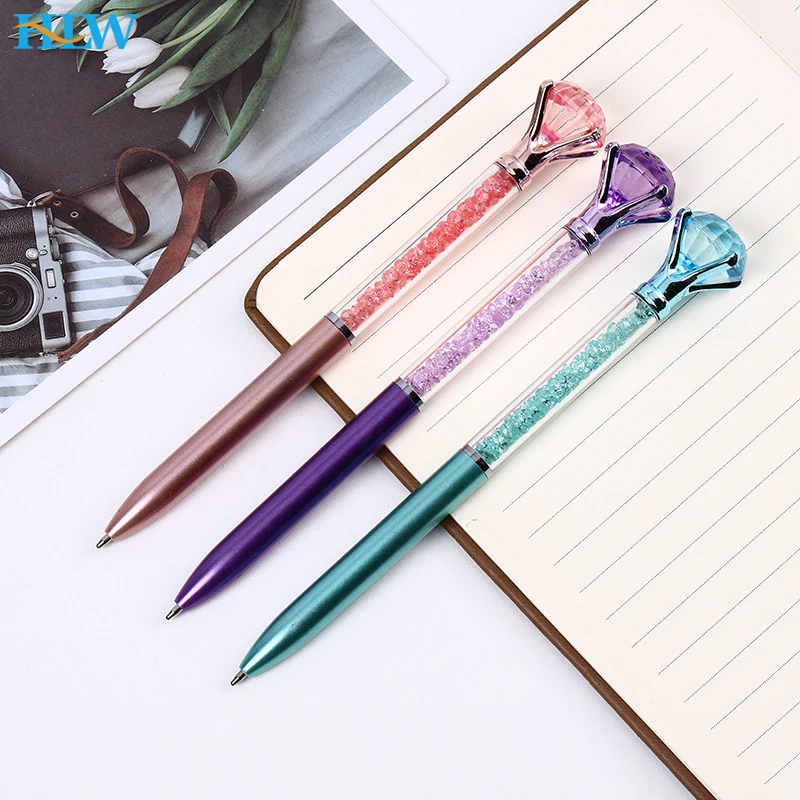 

3pcs/lot Creative Crystal Diamond Ballpoint Pen Oily Metal Pen Advertising Gift Pen School Office Stationery