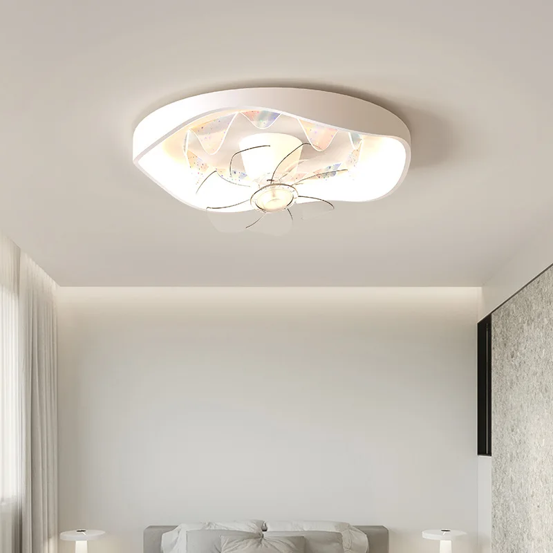 Cream Ceiling Light Full Spectrum LED Lamp Romantic Colorful Dazzling Film Decor Bedroom Living Room Restaurant Study Fan Lights