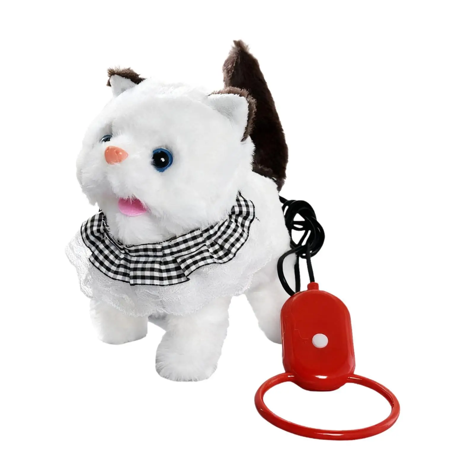 Brinquedo eletrônico de pelúcia para animais de estimação, gato andando, simulação Kawai engraçada e fofa com sons e movimentos para crianças, meninas e meninos