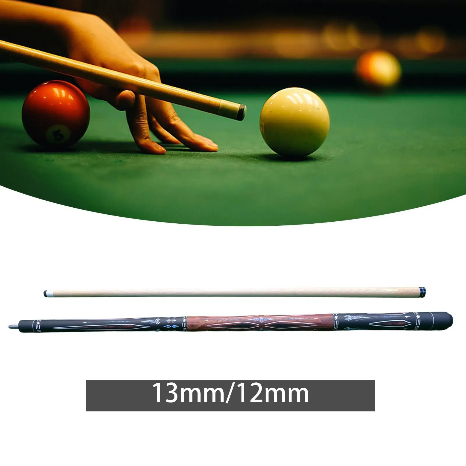

Pool Cue Two Section Billiards Accessories, Billiard Pool Stick, 1/2 Split, Billiard Cue for Starters Men Women Adults Beginners