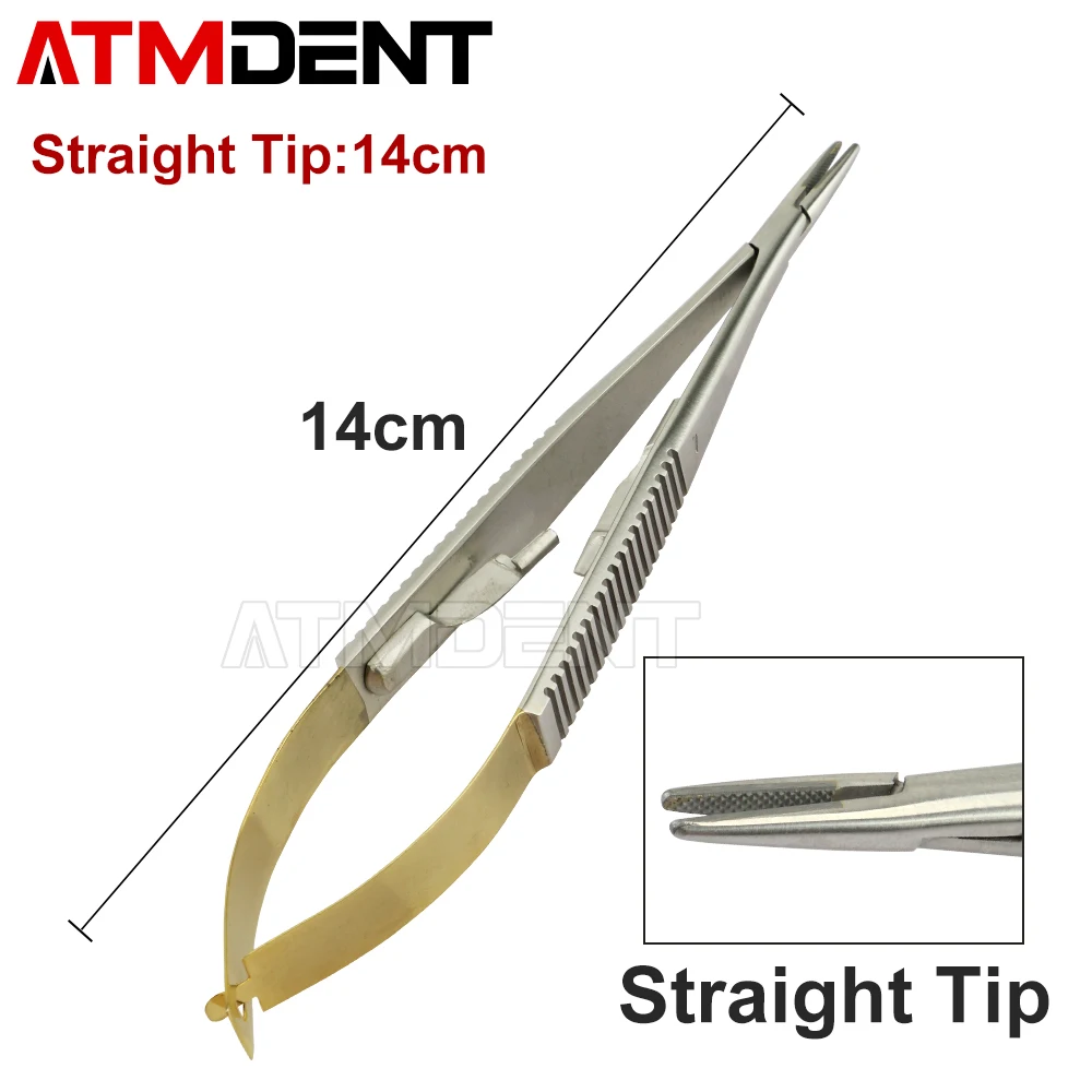 TC głowa zakrzywiona/prosta chirurgiczna ortodontyczna Implant dentystyczny Castroviejo uchwyty na igły 14cm 16cm Instrument laboratorium