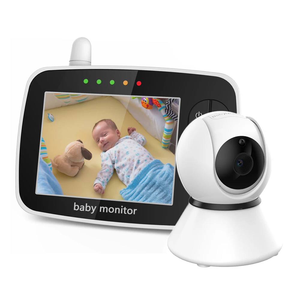 Wireless Baby Monitor 3.5 Inch, Night Vision, Portable Nanny Security Camera, Pan-Tilt, 300M Range, Video Surveillance System